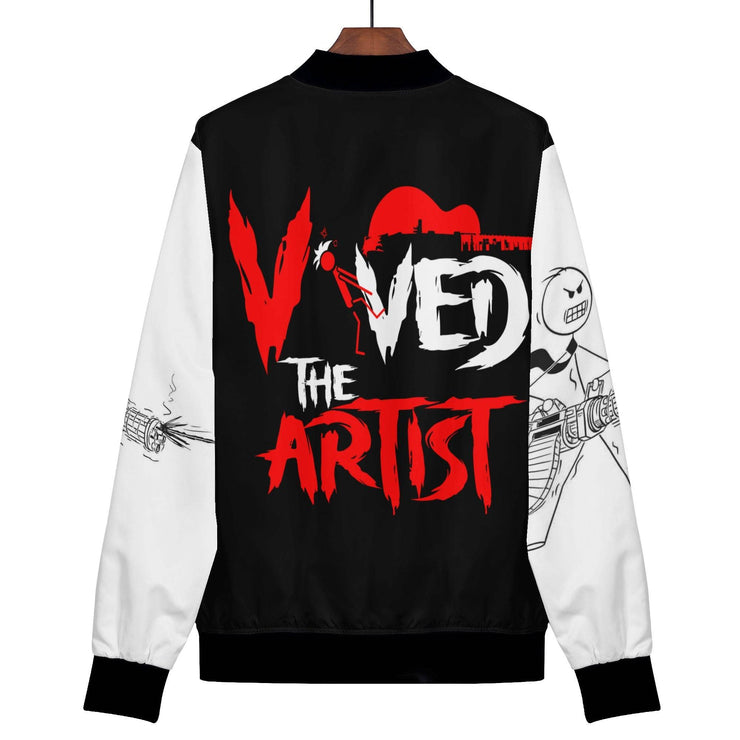 Vived The Artist bomber jacket Women's artist-inspired zip-up coat Urban style bomber jacket Exclusive artist-themed outerwear Trendy women's streetwear jacket Vived The Artist fashion bomber Custom-designed zip-up coat Limited edition artist jacket Stylish urban fashion for women Artist-designed chic bomber jacket