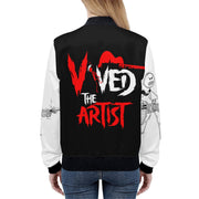 Vived The Artist bomber jacket Women's artist-inspired zip-up coat Urban style bomber jacket Exclusive artist-themed outerwear Trendy women's streetwear jacket Vived The Artist fashion bomber Custom-designed zip-up coat Limited edition artist jacket Stylish urban fashion for women Artist-designed chic bomber jacket