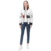 Vived The Artist bomber jacket Women's artist-inspired zip-up coat Urban style bomber jacket Exclusive artist-themed outerwear Trendy women's streetwear jacket Vived The Artist fashion bomber Custom-designed zip-up coat Limited edition artist jacket Stylish urban fashion for women Artist-designed chic bomber jacket