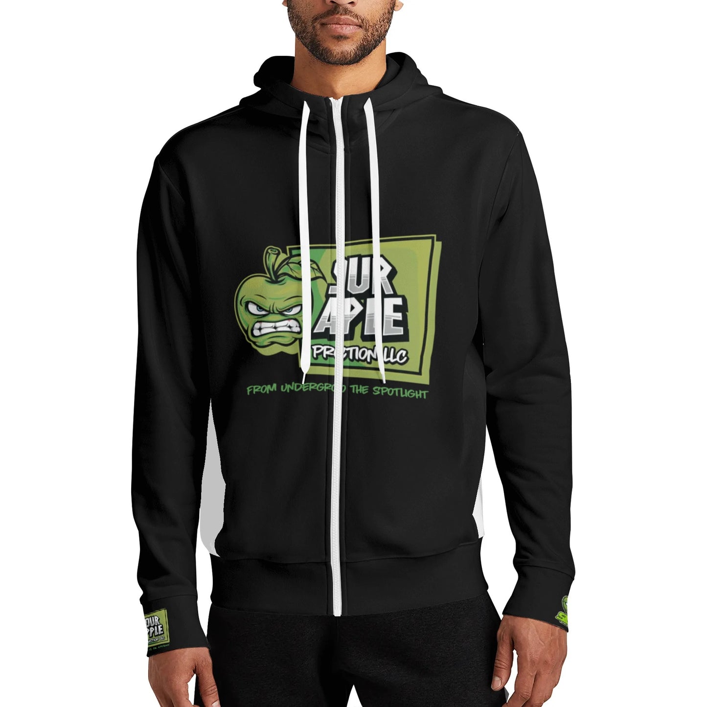 Sour Apple Men's Performance Turtleneck Hoodie for Athleisure & Streetwear