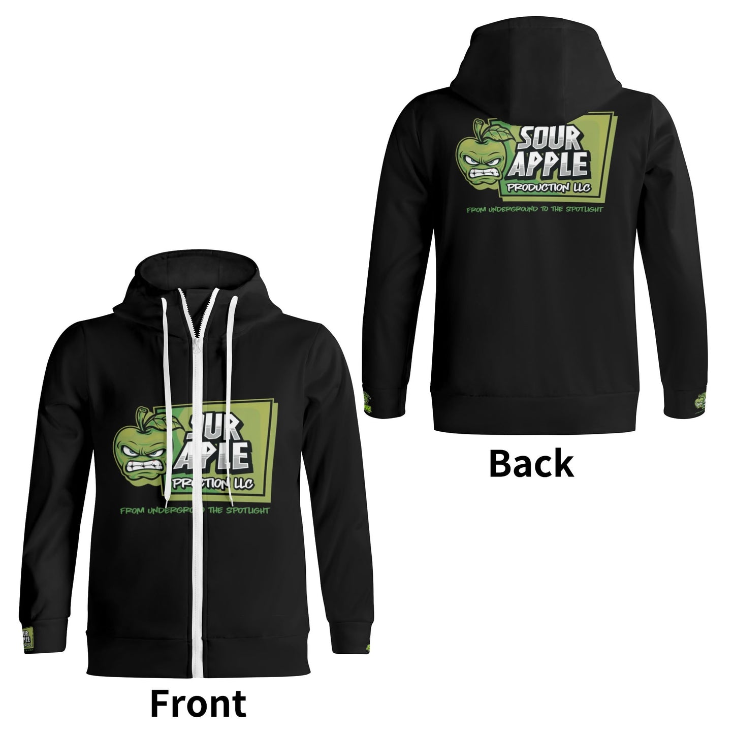 Sour Apple Men's Performance Turtleneck Hoodie for Athleisure & Streetwear