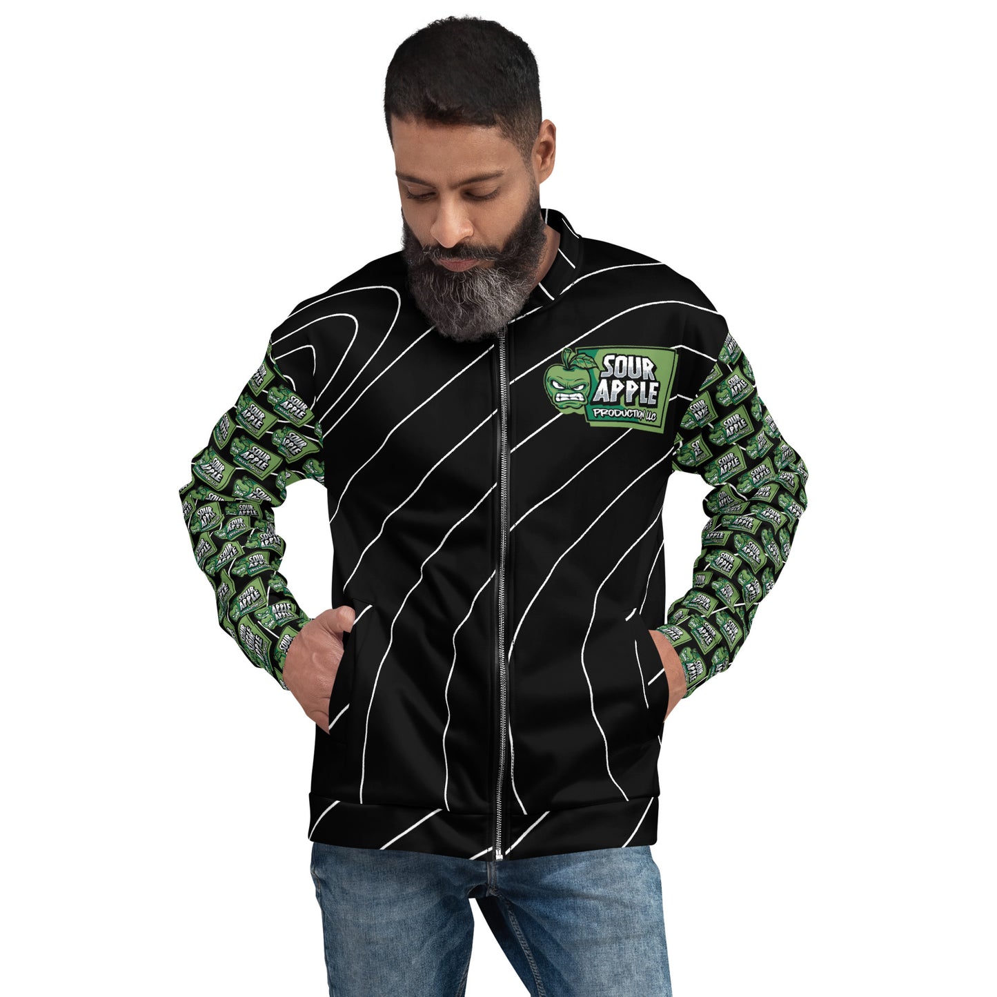 Sour Apple Varsity Bomber Jacket for All Genders