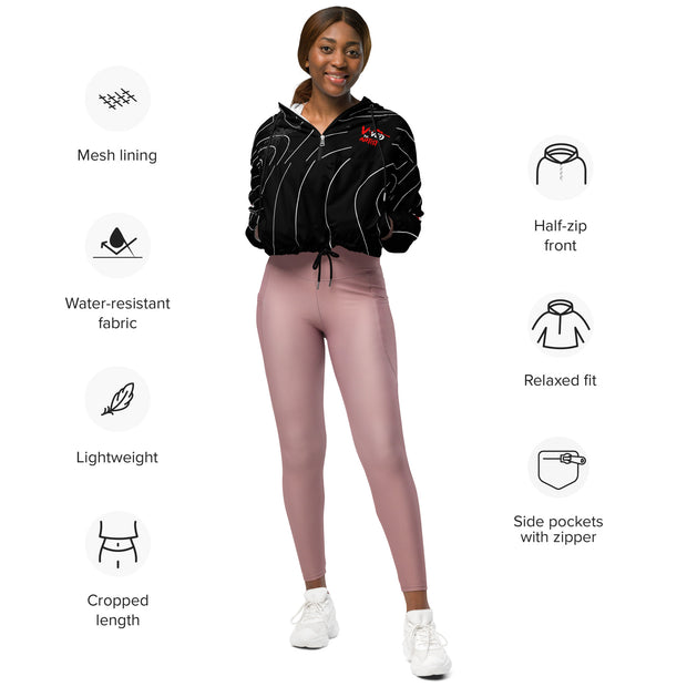 Viv'ed the Artist Women's Cropped Athleisure Wear Windbreaker