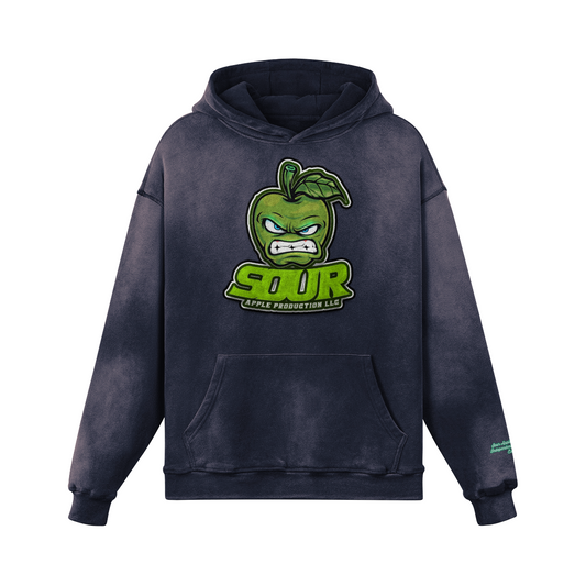 Sour Apple Men's Athleisure Heavyweight Sun Faded Hoodie