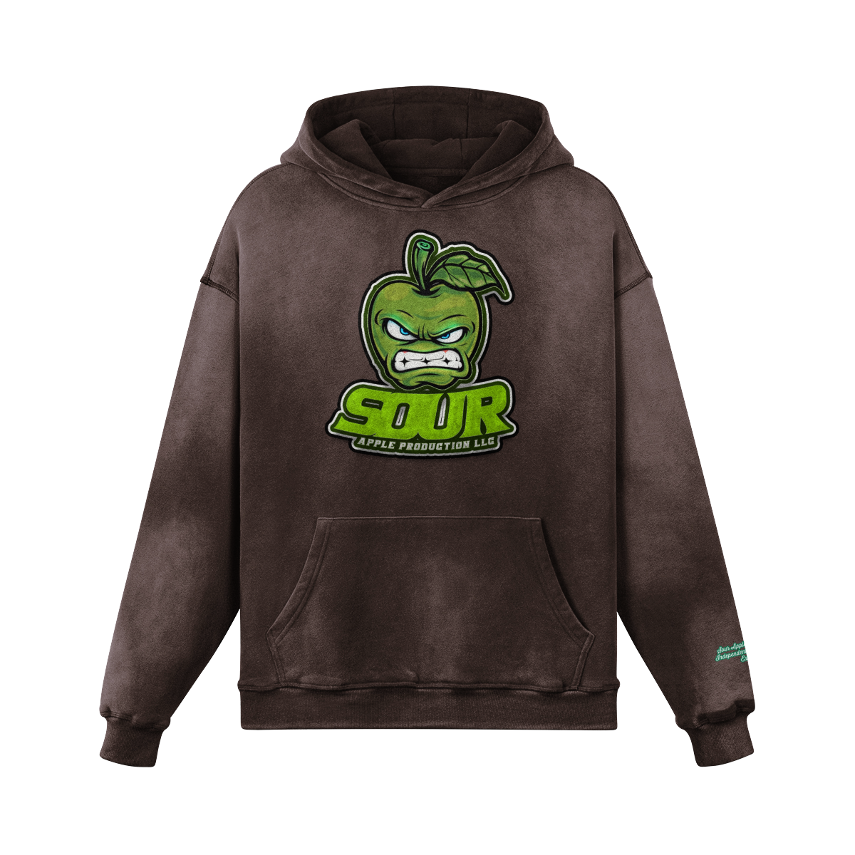 Sour Apple Men's Athleisure Wear Heavyweight Sun Faded Hoodie