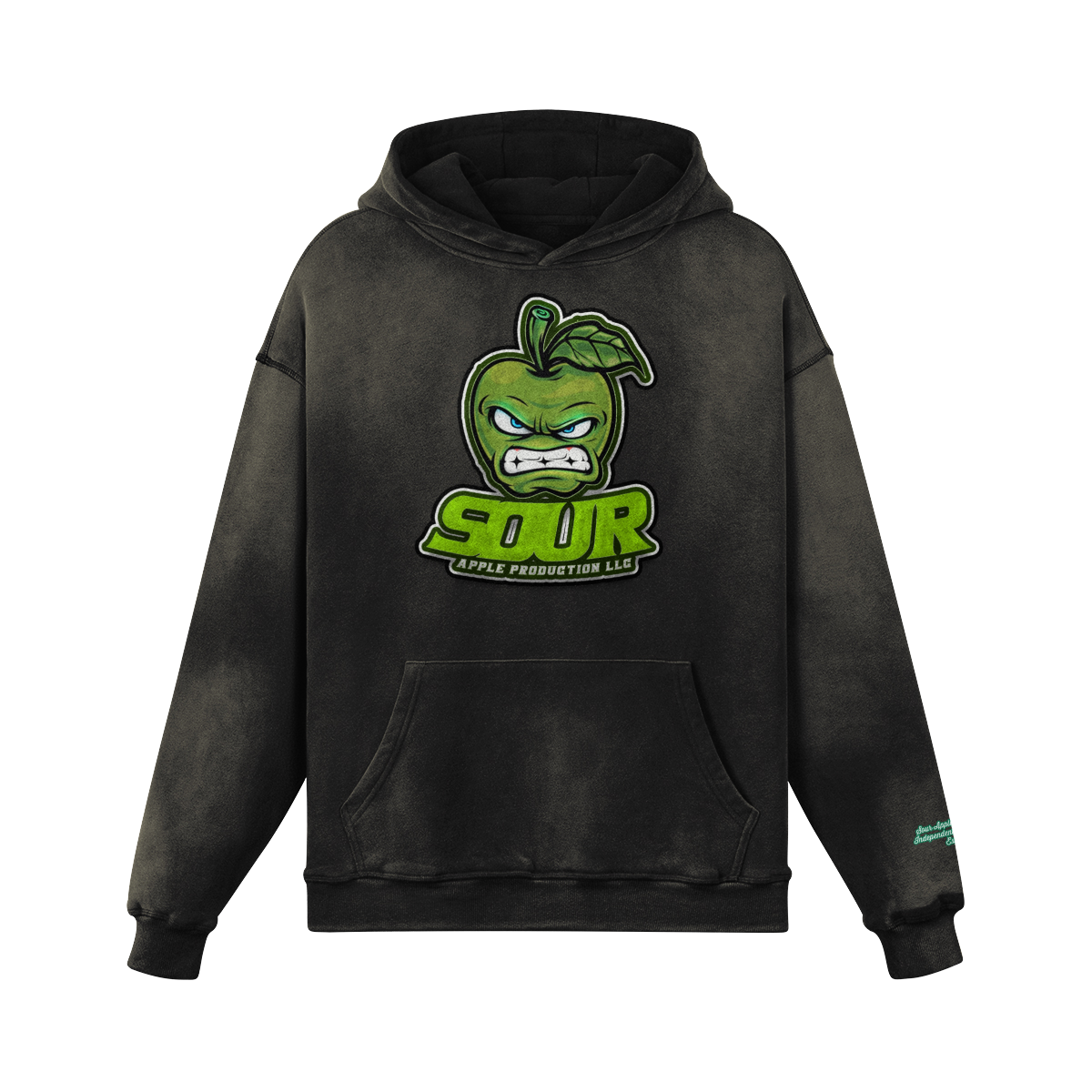 Sour Apple Men's Athleisure Wear Heavyweight Sun Faded Hoodie