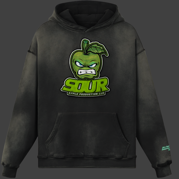 Sour Apple Men's Athleisure Wear Heavyweight Sun Faded Hoodie