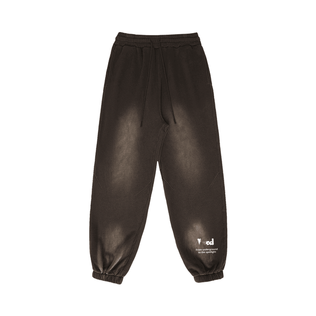 Viv'ed the Artist Men's Athleisure Wear Sun Faded Heavyweight Sweatpant in brown featuring a lived-in faded effect, elastic waistband, and oversized style.