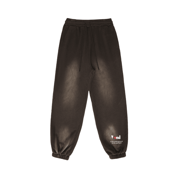 Viv'ed the Artist Women's Athleisure Wear Sun-Faded Heavyweight Sweatpant in dark brown featuring a baggy silhouette and elasticized ankles.