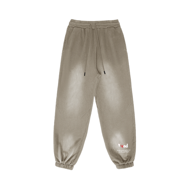 Viv'ed the Artist Women's Athleisure Wear Sun-Faded Heavyweight Sweatpant in beige with a vintage inspired smoky faded design and relaxed fit.