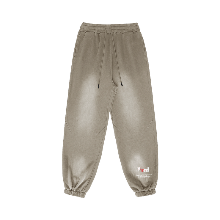 Viv'ed the Artist Women's Athleisure Wear Sun-Faded Heavyweight Sweatpant in beige with a vintage inspired smoky faded design and relaxed fit.
