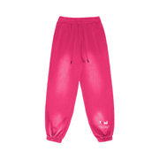 Viv'ed the Artist Women's Athleisure Wear Sun-Faded Heavyweight Sweatpant in vibrant pink with a relaxed fit, elastic cuffs, and drawstring waist.