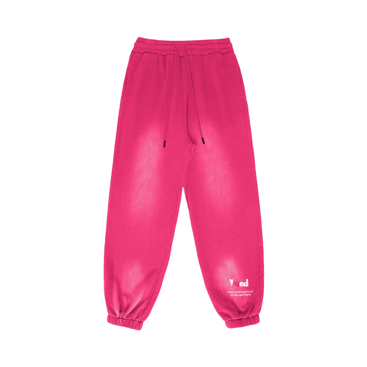 Viv'ed the Artist Women's Athleisure Wear Sun-Faded Heavyweight Sweatpant in vibrant pink with a relaxed fit, elastic cuffs, and drawstring waist.