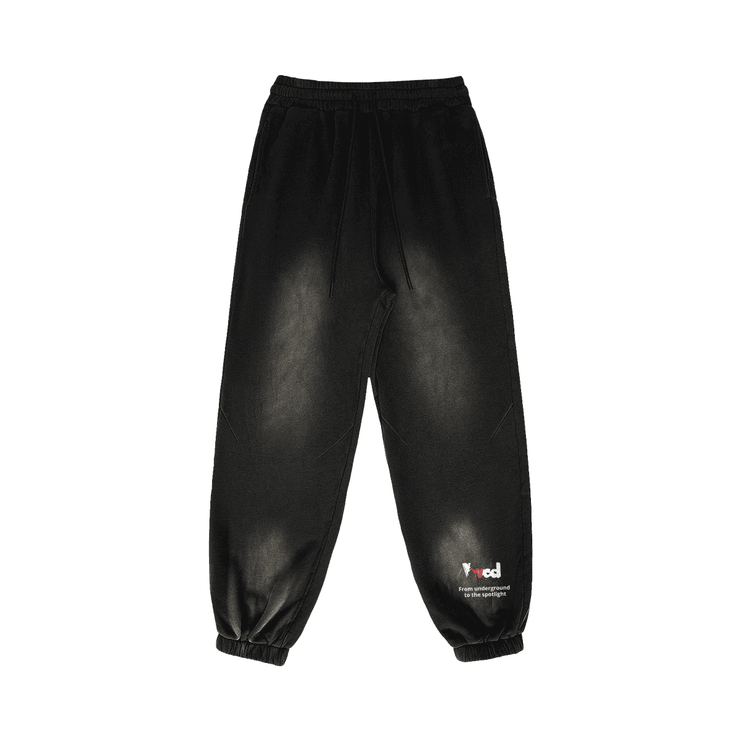 Viv'ed the Artist Women's Athleisure Wear Sun-Faded Heavyweight Sweatpant in black with a sun-faded effect, oversized fit, and adjustable waistband.