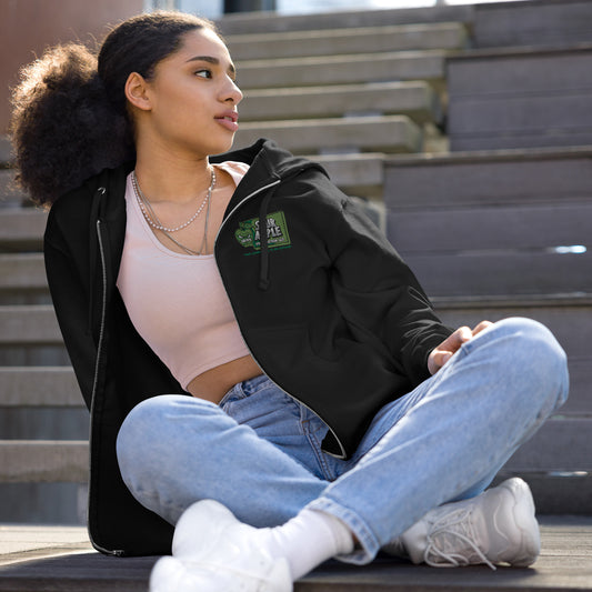 Sour Apple Unisex Fleece Zip Up Hoodie